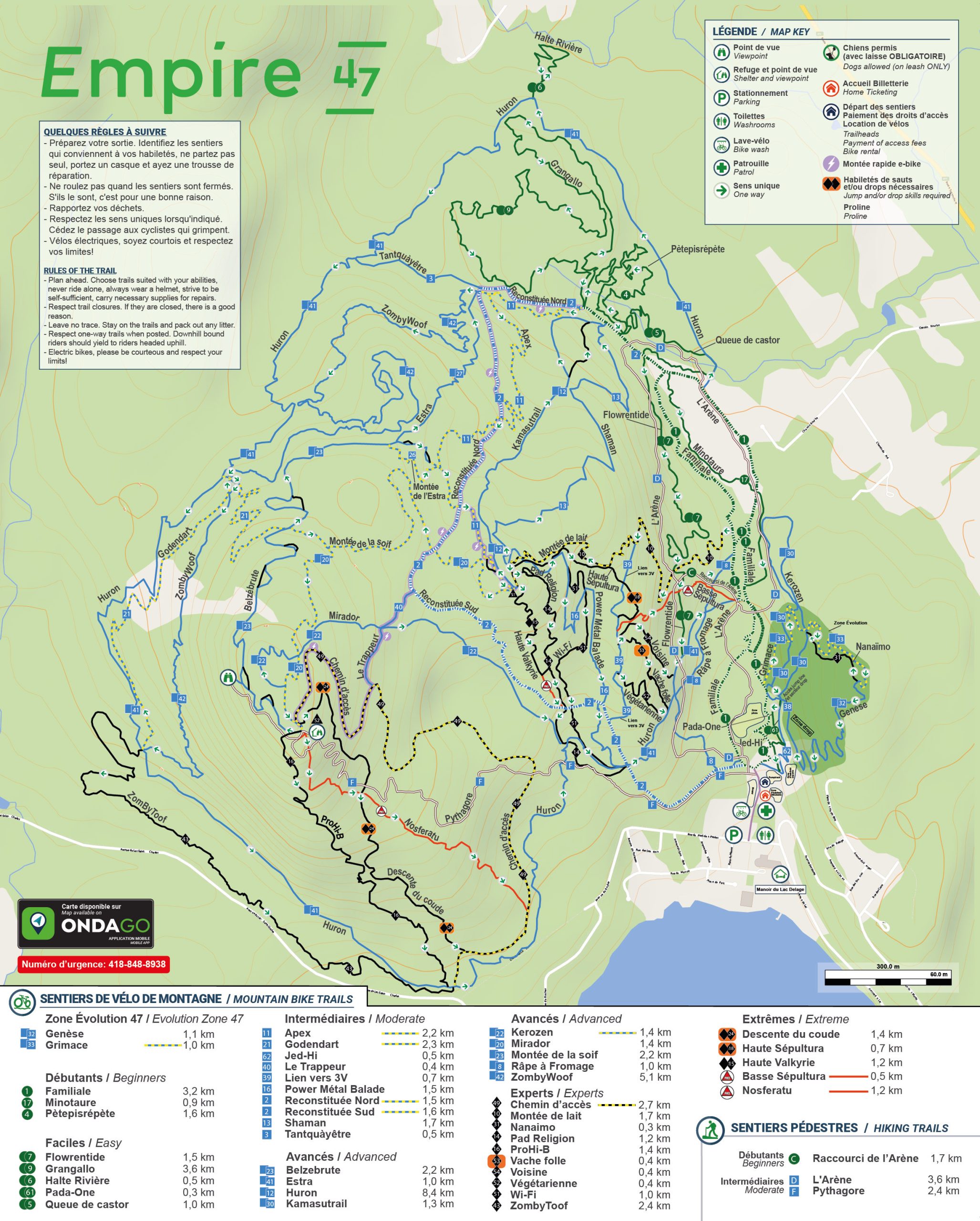 Carte des sentier été 2026
